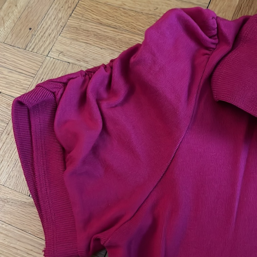 Juicy Couture puff sleeve Y2K slim polo tee shirt M - Picture 7 of 8